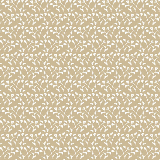 Genevieve Wallpaper Linen repeat pattern on beige and white shapes by Erin Donahue Tice on Tampa Home & Garden Store