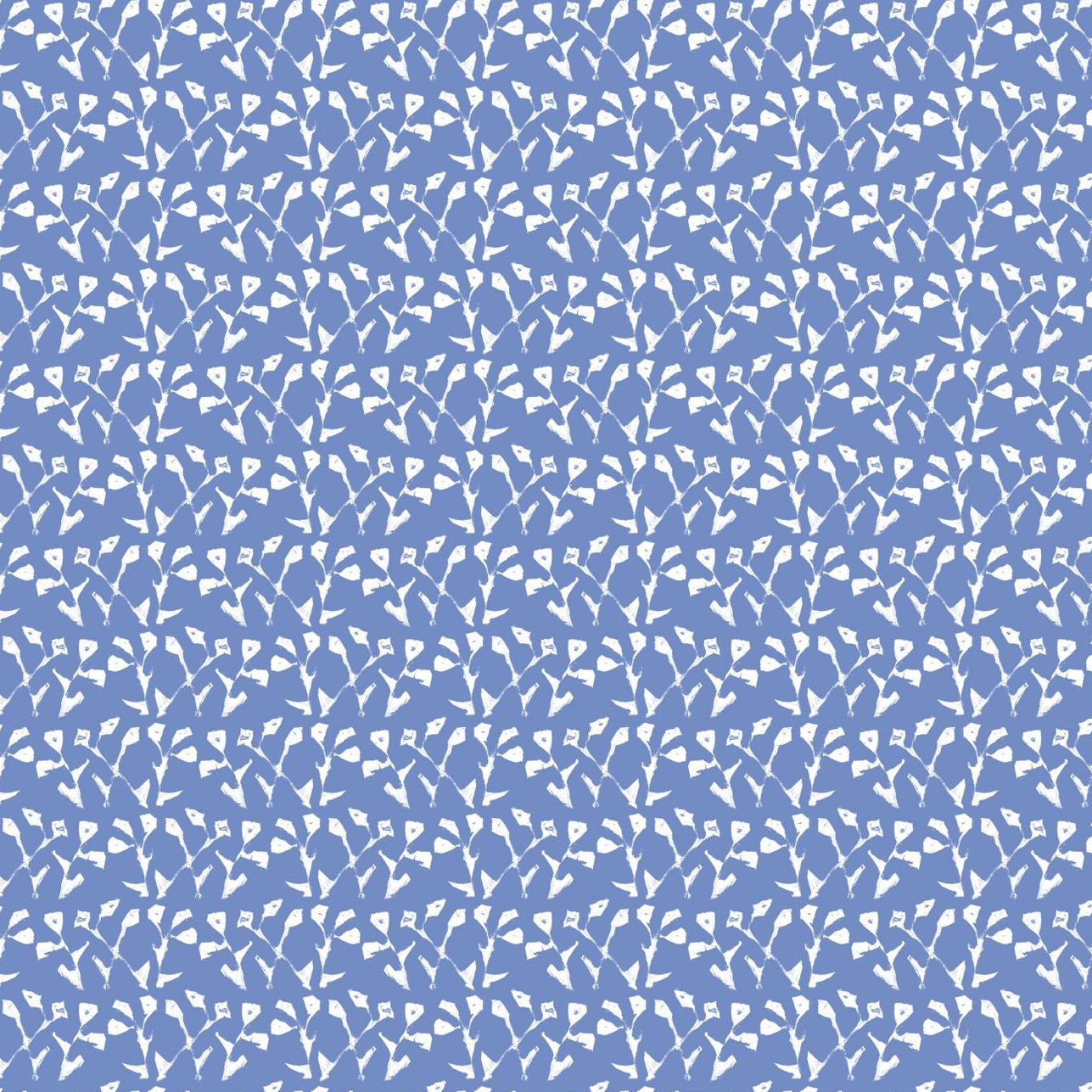 Genevieve Wallpaper Blue, repeat pattern with white abstract motif by Erin Donahue Tice on Tampa Home & Garden Store