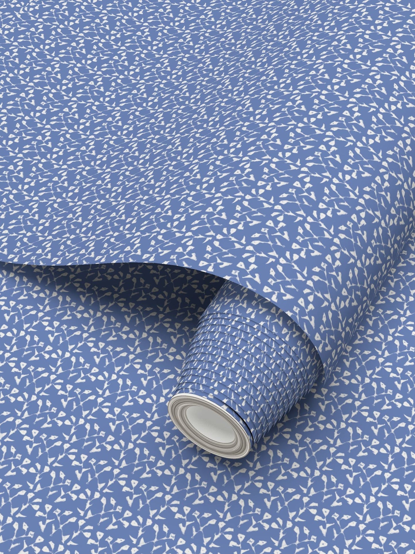 Genevieve wallpaper blue repeat pattern by Erin Donahue Tice, 2 rolls on Tampa Home & Garden Store