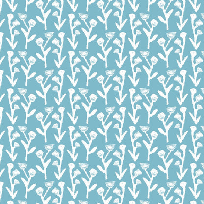 Ivy Wallpaper Slate pattern wallpaper with teal background and white ivy Erin Donahue Tice on Tampa Home & Garden Store