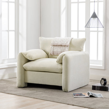 Modern Style Chenille Oversized Armchair Accent Chair beige chenille upholstery on Tampa Home & Garden Store