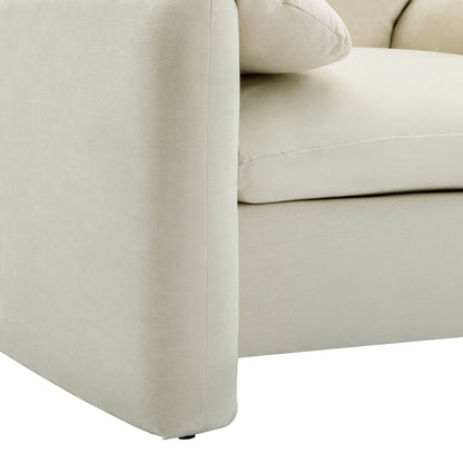 Modern Style Chenille Oversized Armchair Accent Chair in cream beige by HouseOfZazla on Tampa Home & Garden Store
