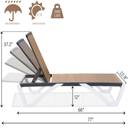 Adjustable Aluminum Outdoor Chaise Lounge