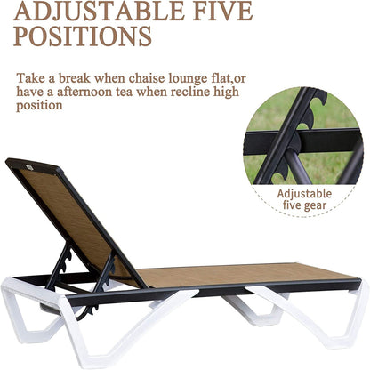 Adjustable Aluminum Outdoor Chaise Lounge