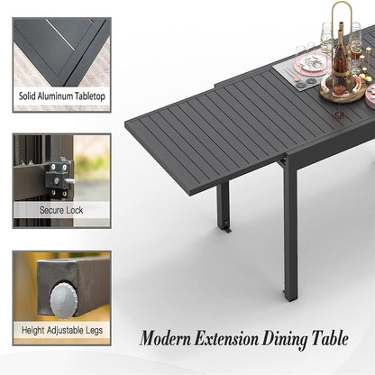 Aluminum Expandable Patio Dining Table and Legs
