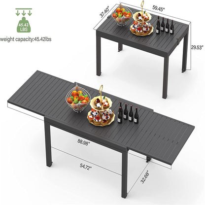 Aluminum Expandable Patio Dining Table and Legs