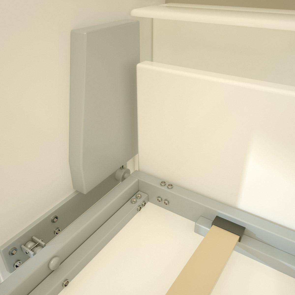 Twin size horizontal Murphy bed with shelf storage in gray metal by HouseOfZazla on Tampa Home & Garden Store