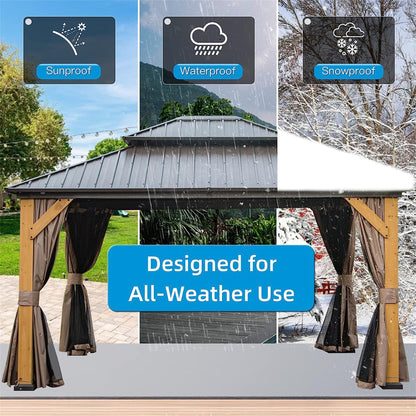12'x14' hardtop gazebo with cedar wood frame outdoor canopy by HouseOfZazla on Tampa Home & Garden Store