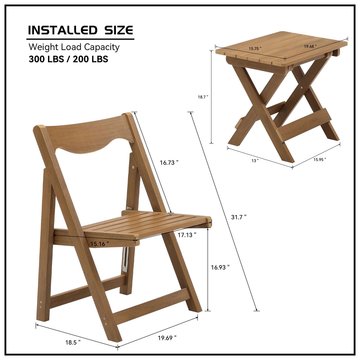 Classic Hips Outdoor Set and Folding Chairs