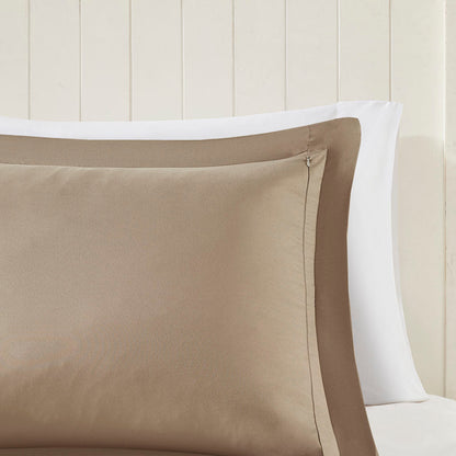 King 3M Scotchgard Quilting Reversible Down Alternative Comforter Set beige shams on Tampa Home & Garden Store