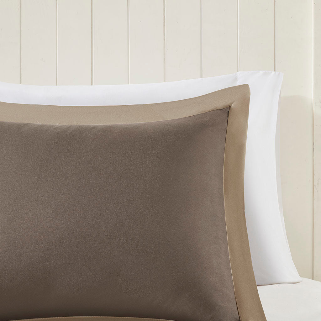 Full/Queen 3M Scotchgard Diamond Quilting Reversible Down Alternative Comforter Set taupe on Tampa Home & Garden Store