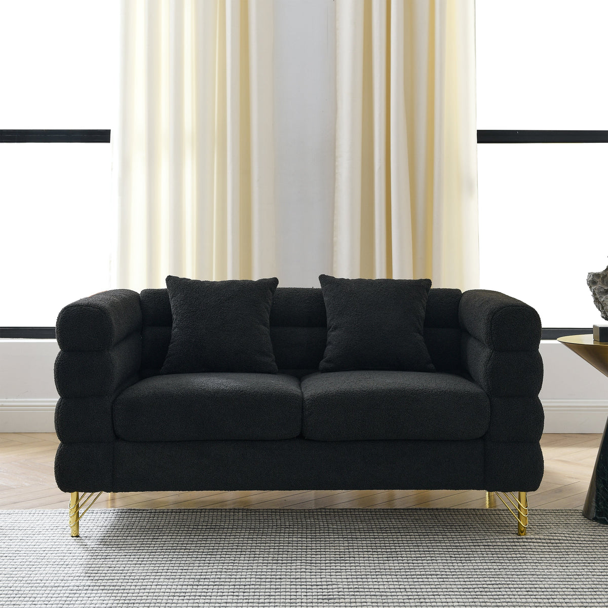 60 Inch Oversized Two Seater Sectional Sofa