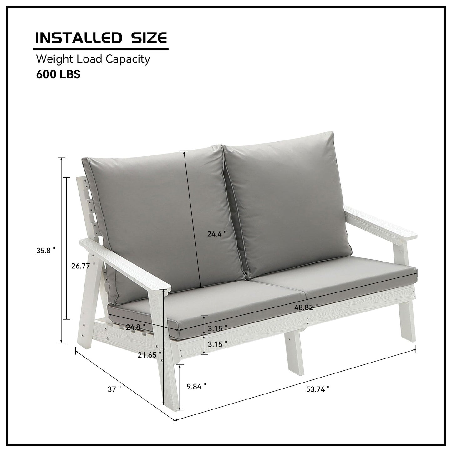Hips Loveseat and Wood Grain Outdoor Sofa