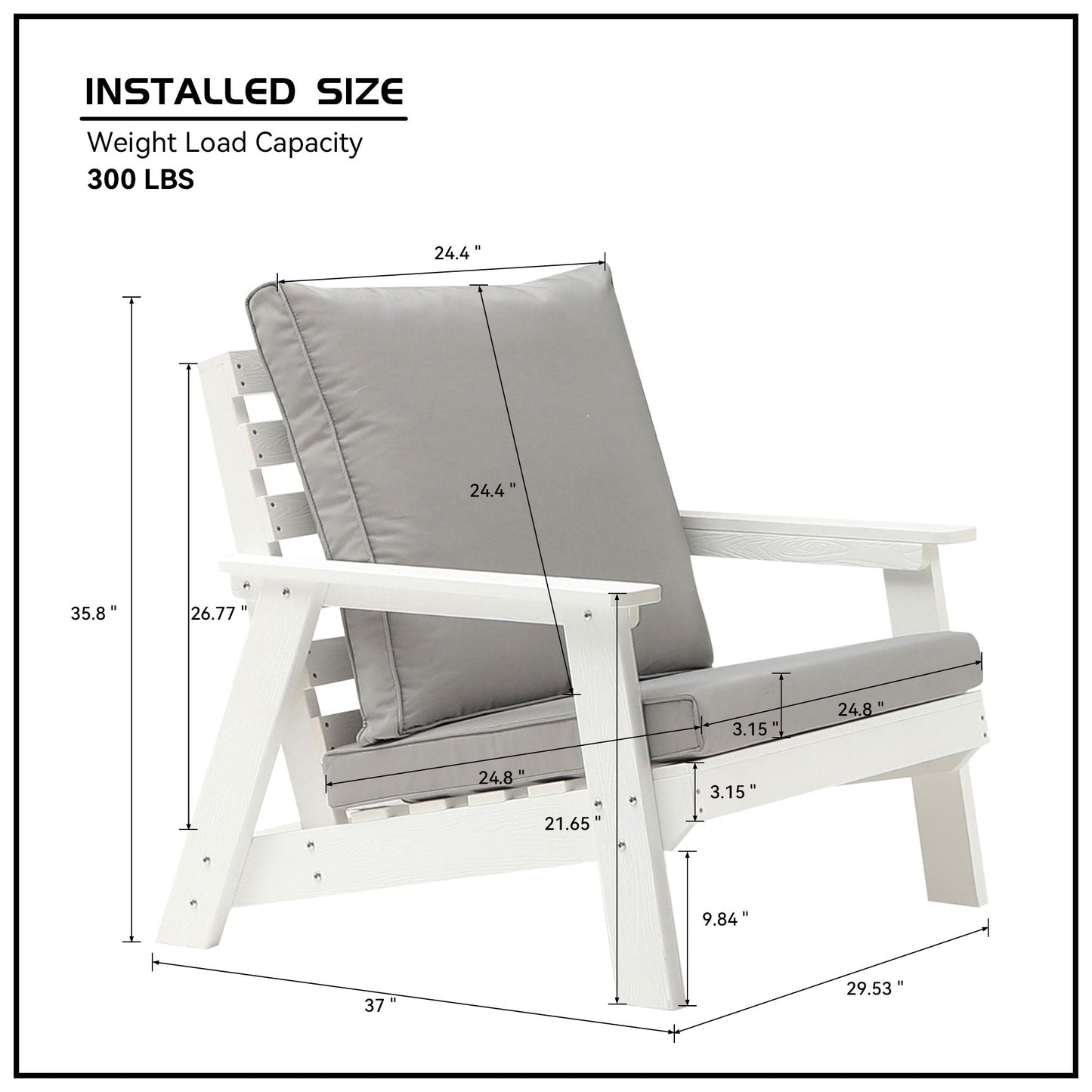 All Weather Hips Outdoor Single Sofa and Cushion