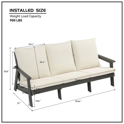Hips 3 Seater Outdoor Patio Sofa with Cushion