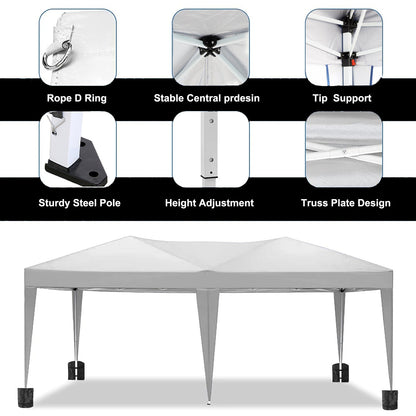 10x20 EZ Pop Up Canopy Tent with Sidewalls by HouseOfZazla, sturdy steel poles on Tampa Home & Garden Store
