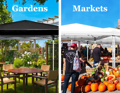 EZ Pop Up Canopy Tent 10x20 ft by HouseOfZazla with sidewalls, two canopies black and white on Tampa Home & Garden Store