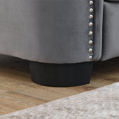 Modern Chesterfield Velvet Sofa and Frame