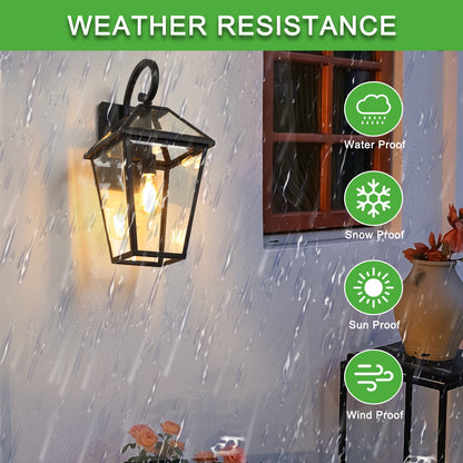 Modern Outdoor Wall Lantern and a Glass Shade