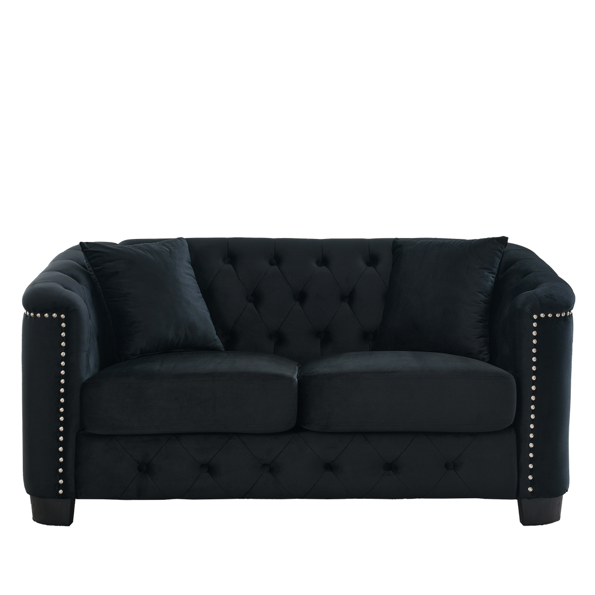 Modern Chesterfield Velvet Sofa and a Two Seater