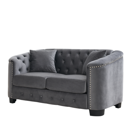 Modern Chesterfield Velvet Sofa and Frame