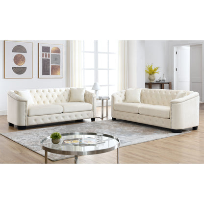 Chelsfield Sofa Set and Deep Velvet Cushions