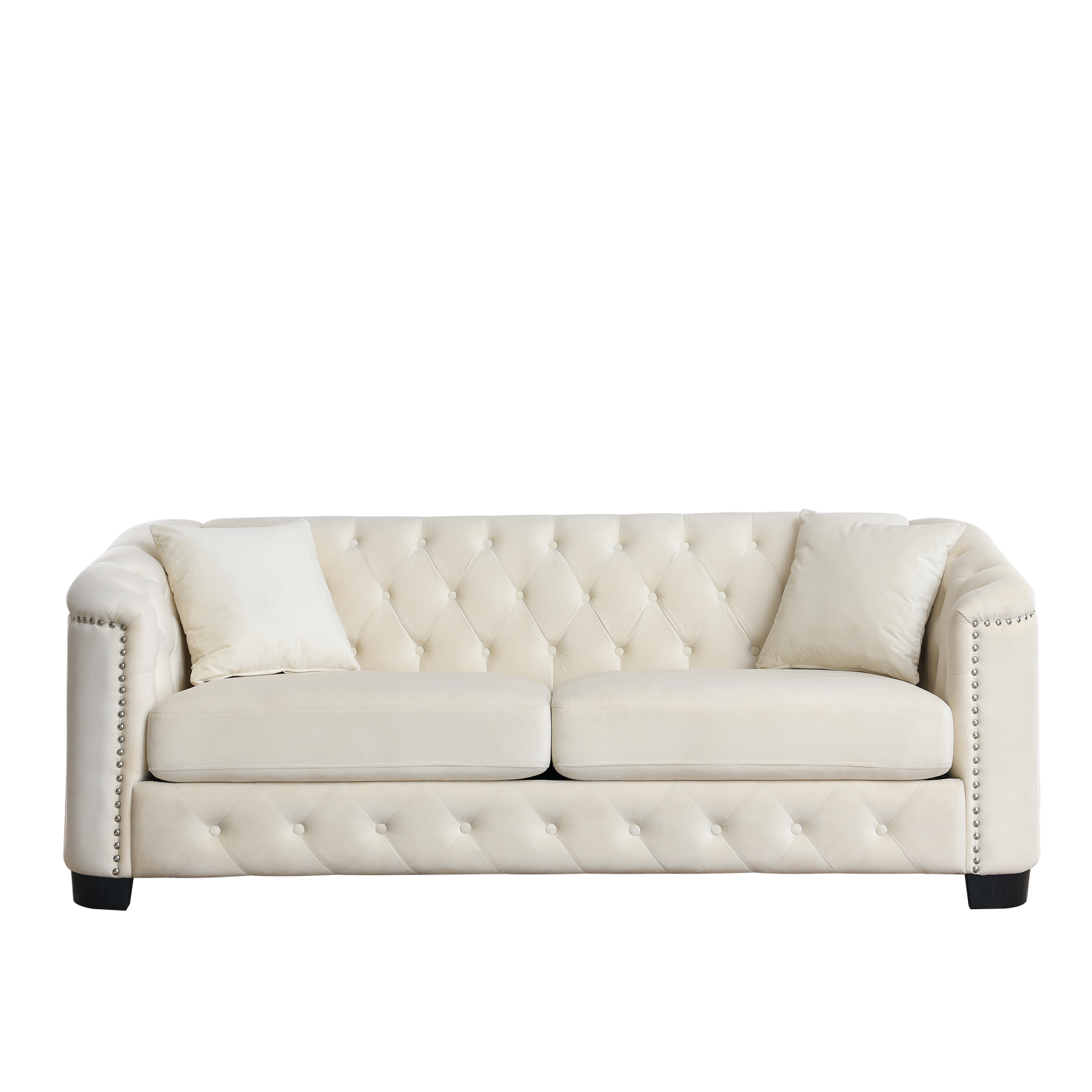 77 Inch Modern Chesterfield Velvet Sofa for Home