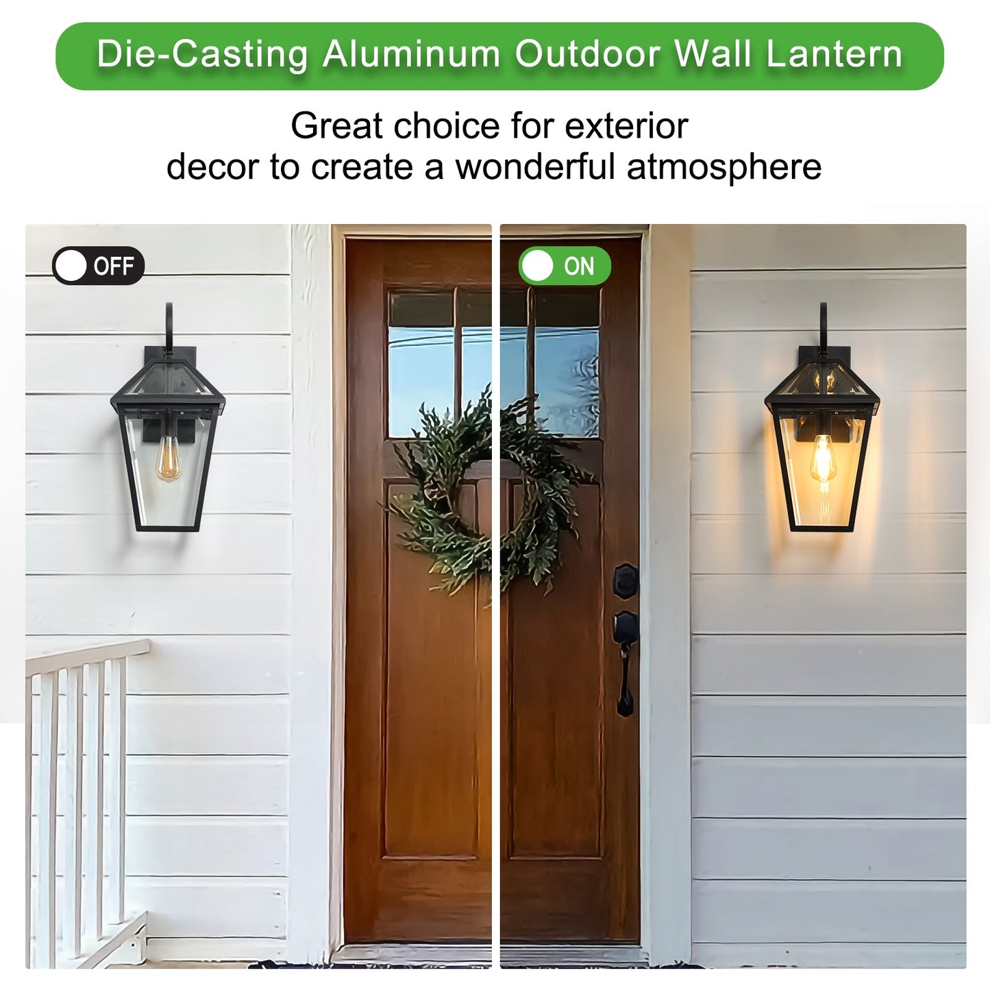 Modern Outdoor Wall Lantern and a Glass Shade