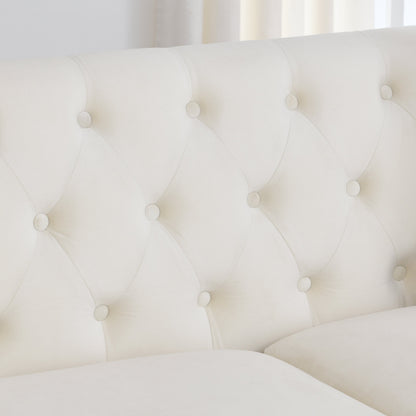 77 Inch Modern Chesterfield Velvet Sofa for Home