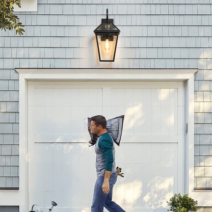 Modern Outdoor Wall Lantern and a Glass Shade
