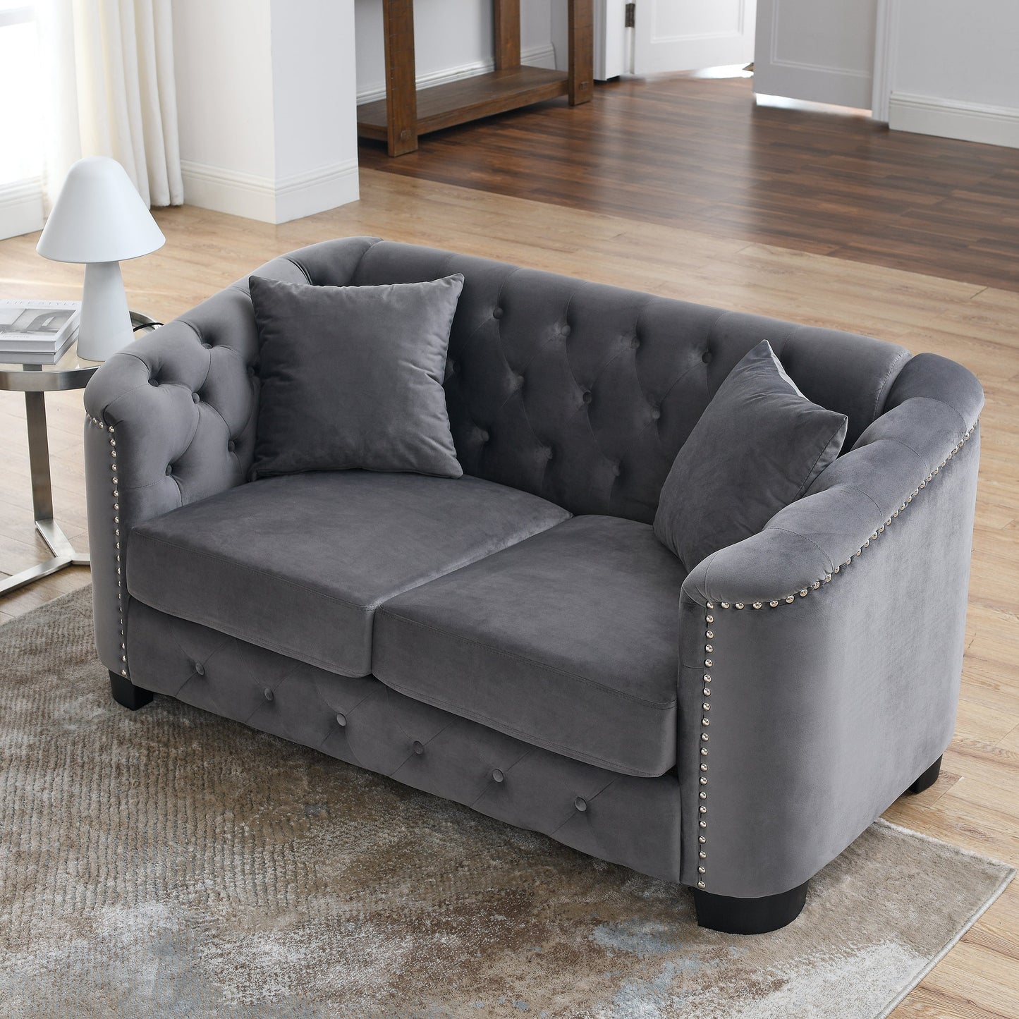 Modern Chesterfield Velvet Sofa and Frame