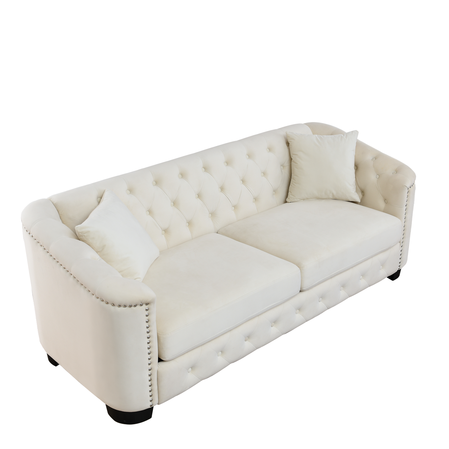 77 Inch Modern Chesterfield Velvet Sofa for Home
