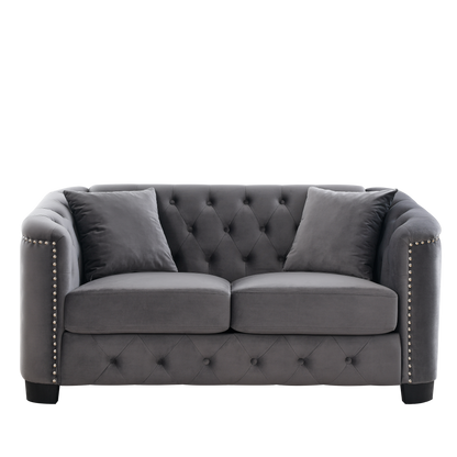 Modern Chesterfield Velvet Sofa and Frame