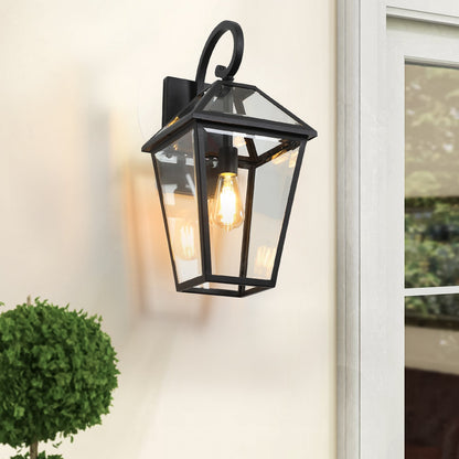 Modern Outdoor Wall Lantern and a Glass Shade