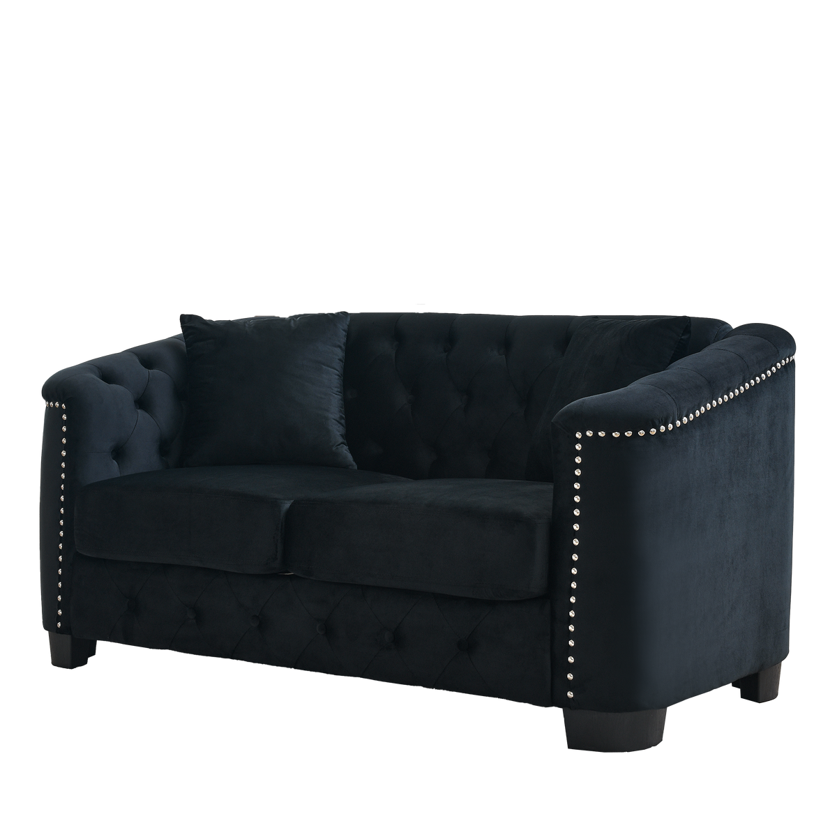 Modern Chesterfield Velvet Sofa and a Two Seater