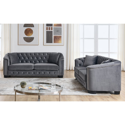 Chelsfield Sofa Set and Deep Velvet Cushions
