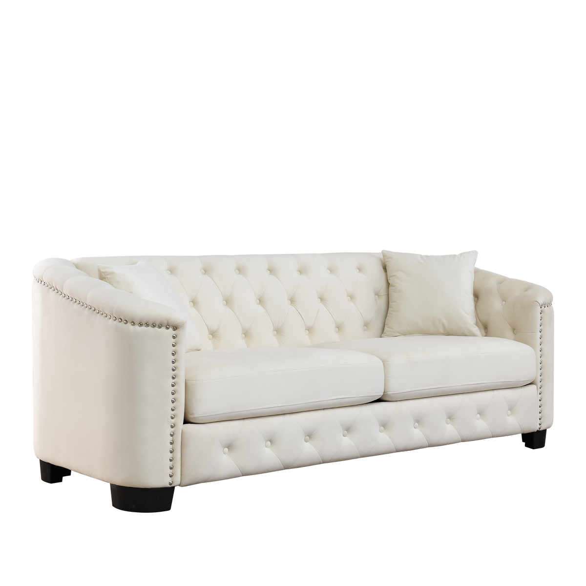 77 Inch Modern Chesterfield Velvet Sofa for Home