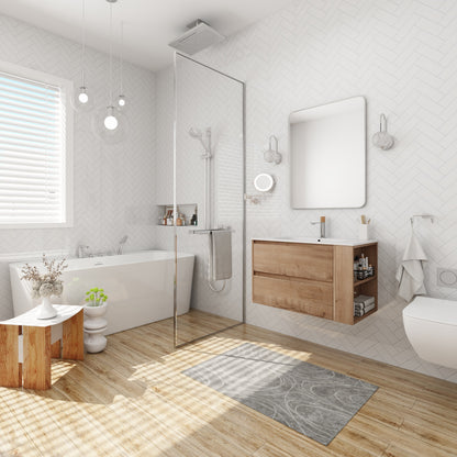 30 Inch Wall Mount Bathroom Vanity And Gel Sink by HouseOfZazla cabinet with white sink on Tampa Home & Garden Store