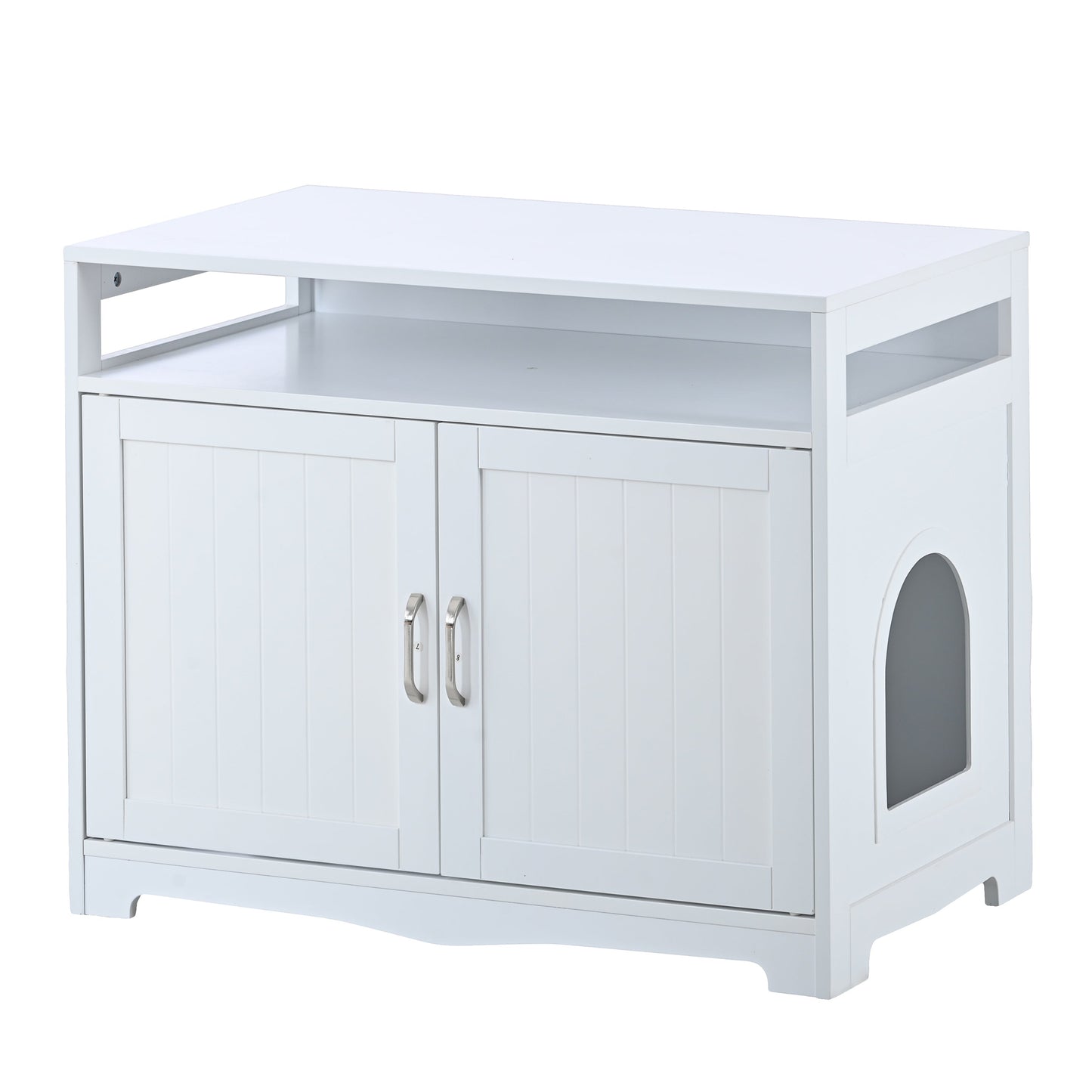 Litter Box Enclosure white cabinet with cat door by HouseOfZazla on Tampa Home & Garden Store