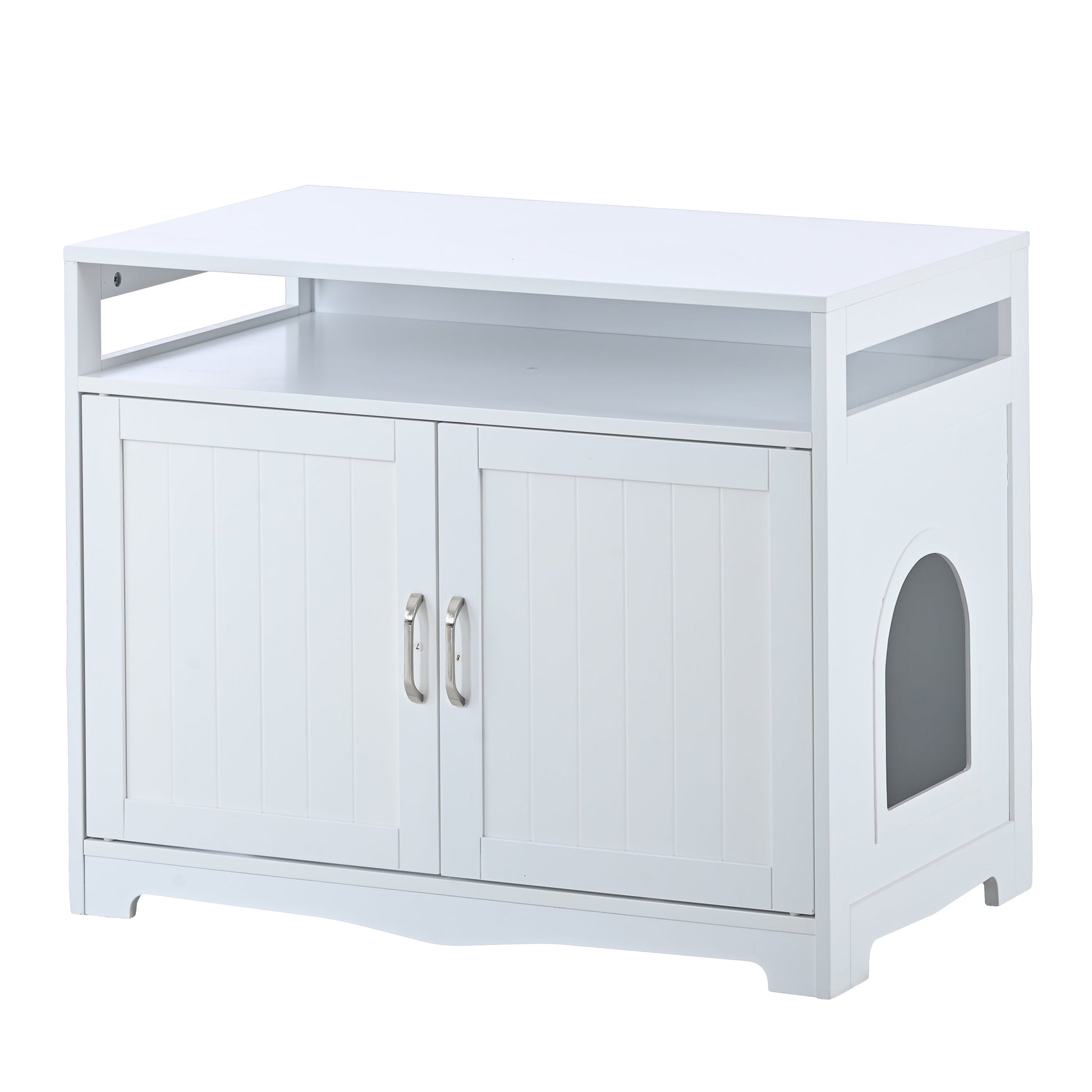 Litter Box Enclosure white cabinet with cat door by HouseOfZazla on Tampa Home & Garden Store