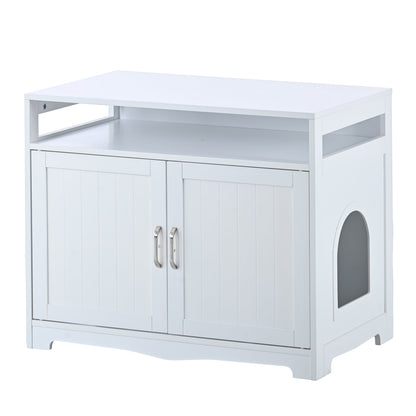 Litter Box Enclosure white cabinet with cat door by HouseOfZazla on Tampa Home & Garden Store