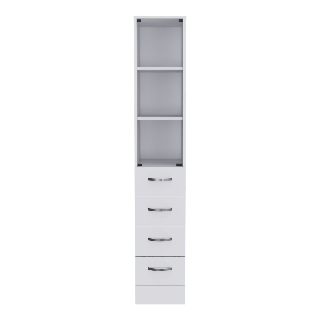 White Linen Rack with Glass Door and Open Shelf bathroom storage by HouseOfZazla on Tampa Home & Garden Store