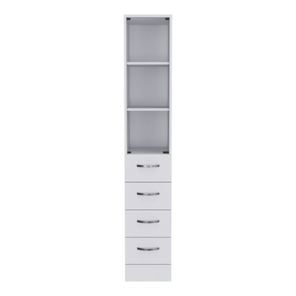 White Linen Rack with Glass Door and Open Shelf bathroom storage by HouseOfZazla on Tampa Home & Garden Store