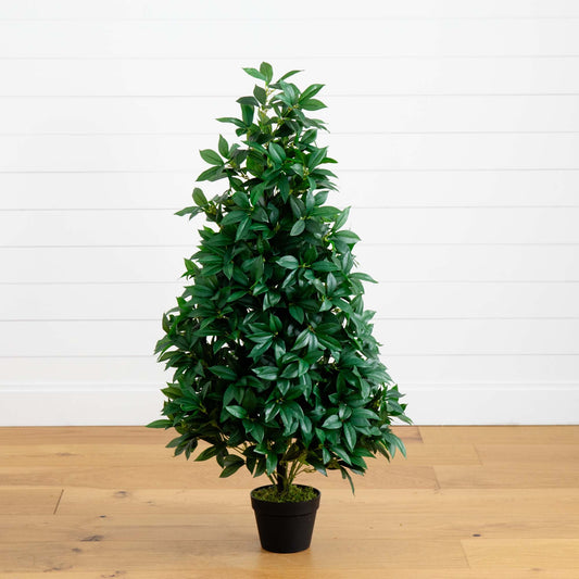 4’ Bay Leaf Artificial Topiary Tree UV Resistant (Indoor/Outdoor) - Tampa Home & Garden Store