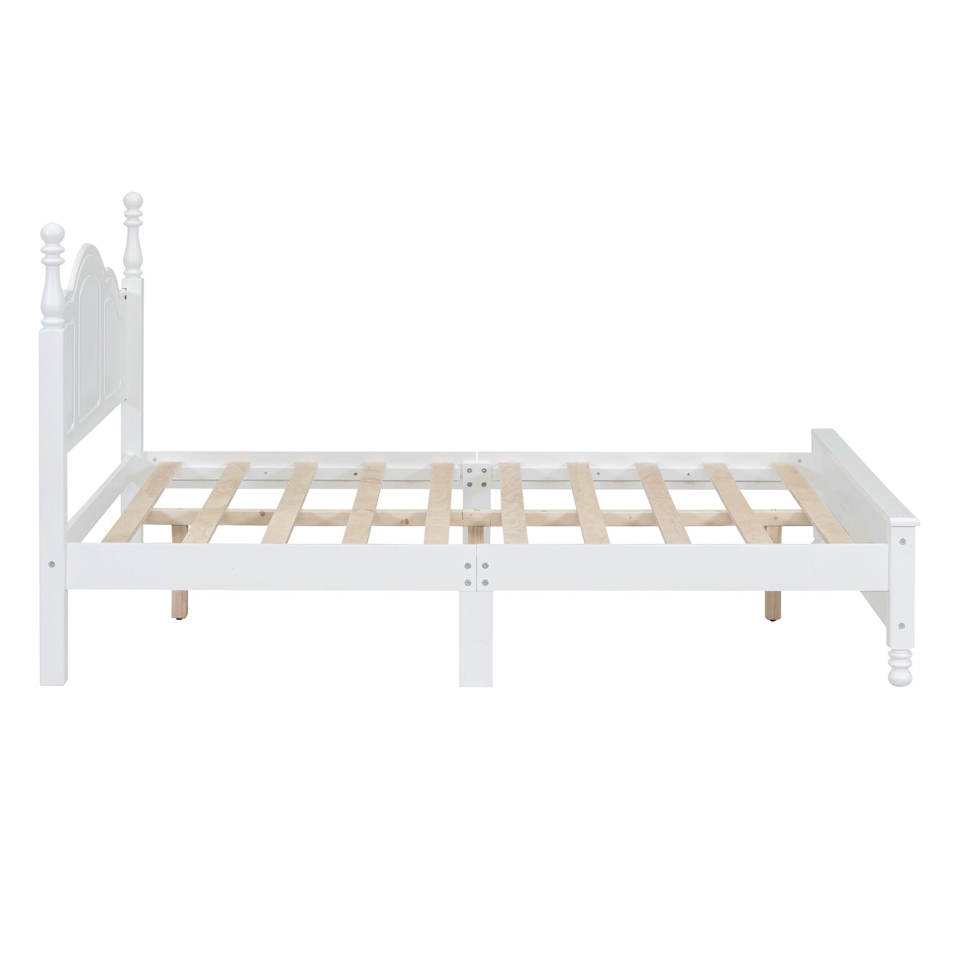 Full Size Wood Platform Bed Frame white finish with slat support by HouseOfZazla on Tampa Home & Garden Store