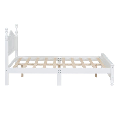 Full Size Wood Platform Bed Frame white finish with slat support by HouseOfZazla on Tampa Home & Garden Store