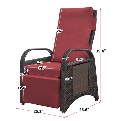 Outdoor Rattan Recliner and Modern Patio Chair