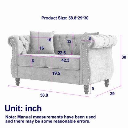 Classic Velvet Chesterfield Sofa for Living Room