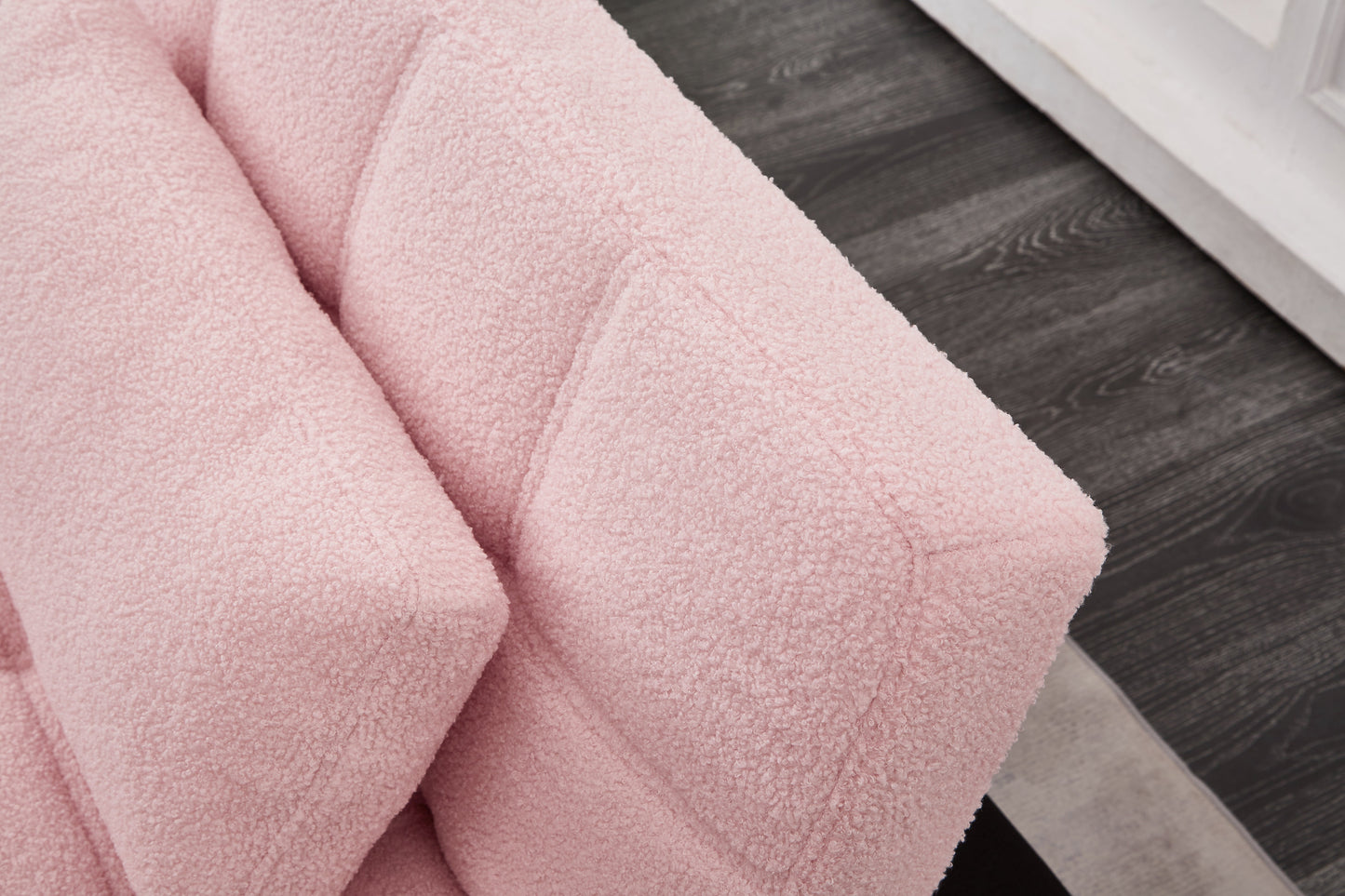 71 inch Convertible Sofa Bed Futon pink boucle upholstery fabric sample by HouseOfZazla on Tampa Home & Garden Store