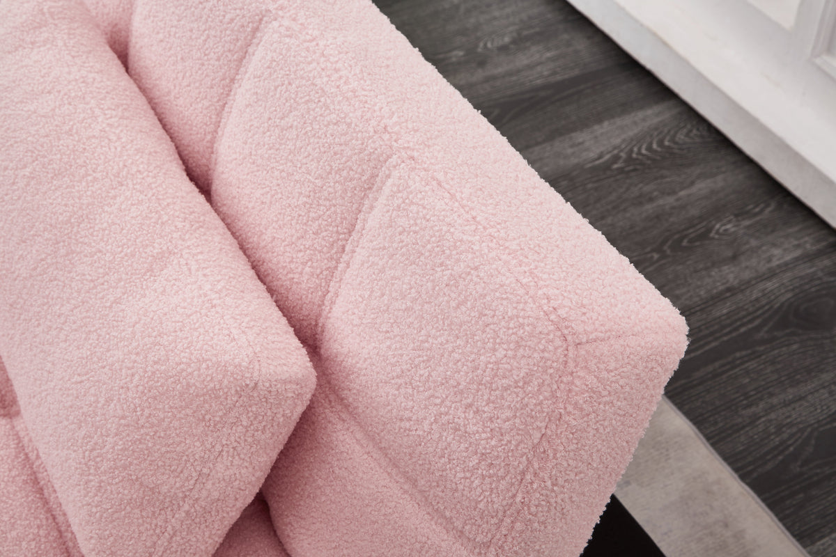 71 inch Convertible Sofa Bed Futon pink boucle upholstery fabric sample by HouseOfZazla on Tampa Home & Garden Store